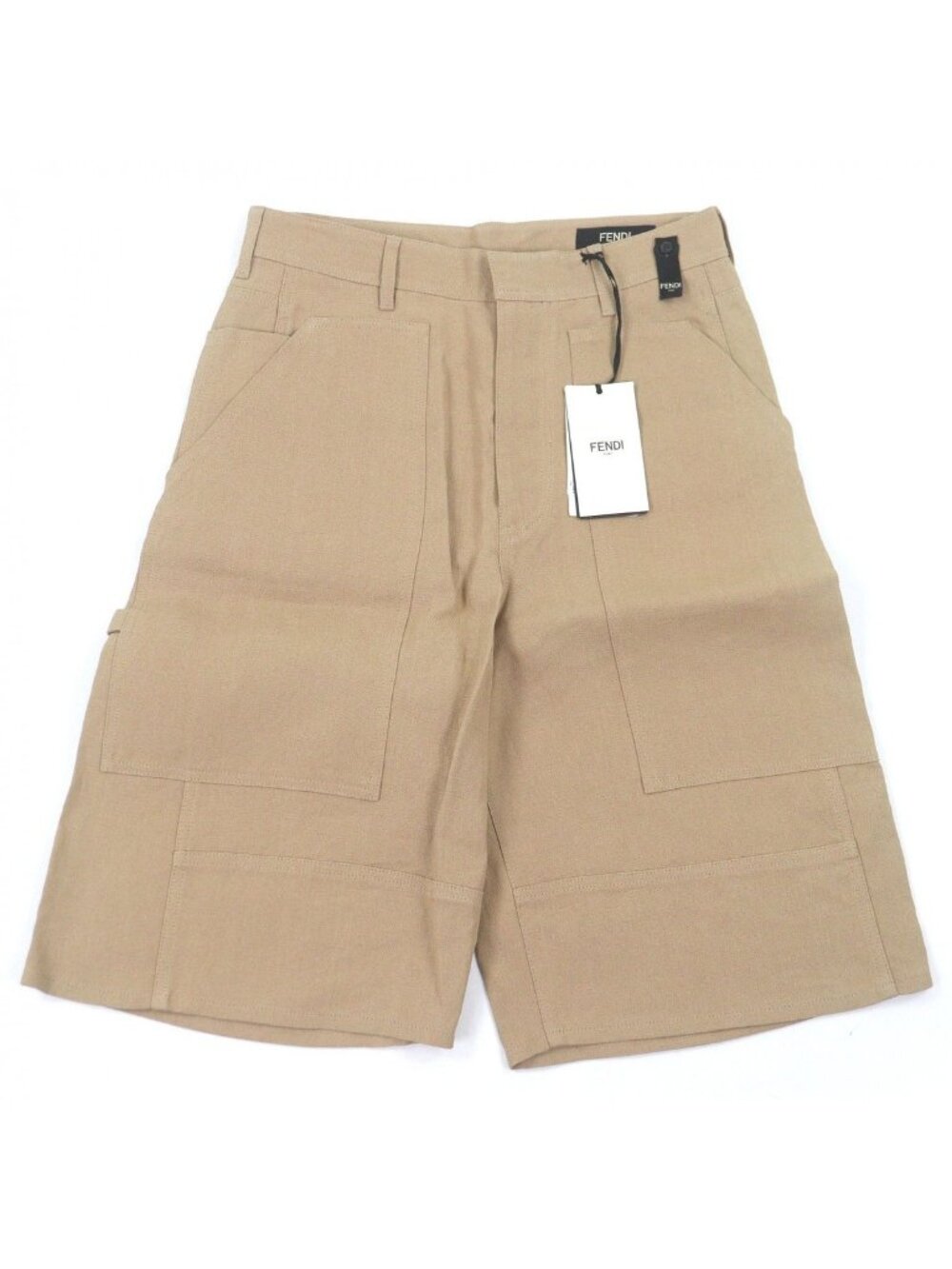 Fendi Work Painter Bermuda Canvas Shorts Beige 44 Pants